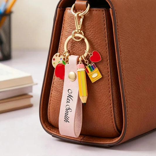 Personalized Teacher Keychain Set (2pcs) | Custom Name Gift