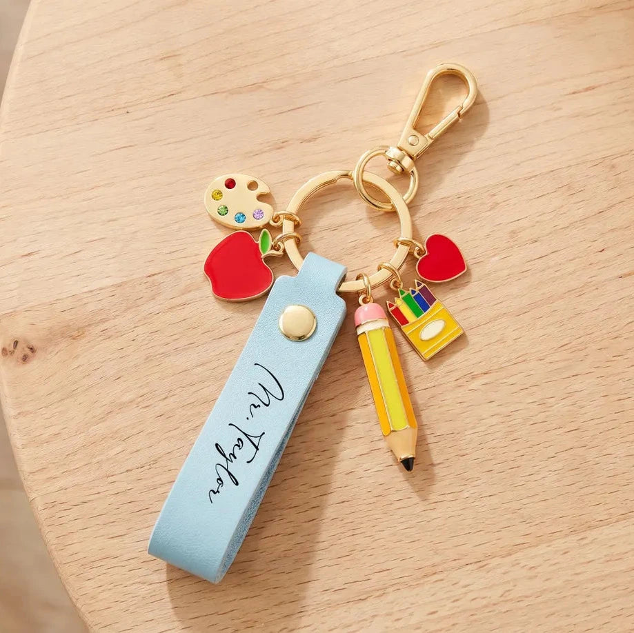 Personalized Teacher Keychain Set (2pcs) | Custom Name Gift