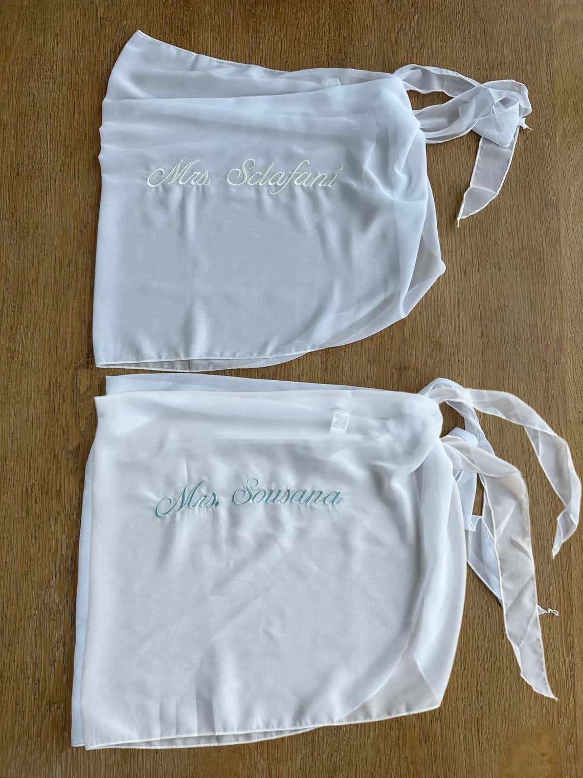Custom Bride Embroidered Beach Sarong | Personalized Cover Up