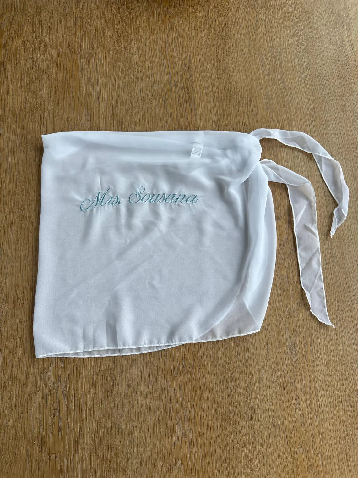 Custom Bride Embroidered Beach Sarong | Personalized Cover Up