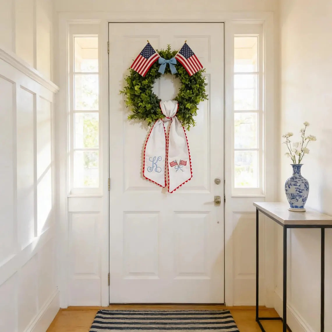 Personalized 4th of July Wreath Sash for Front Door Decor
