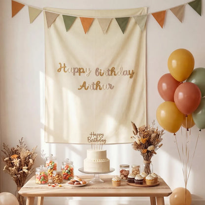 Personalized 3D Yarn Birthday Banner | Custom Baby Party Backdrop