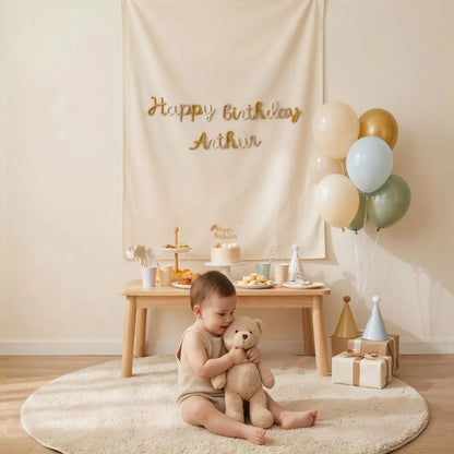 Personalized 3D Yarn Birthday Banner | Custom Baby Party Backdrop