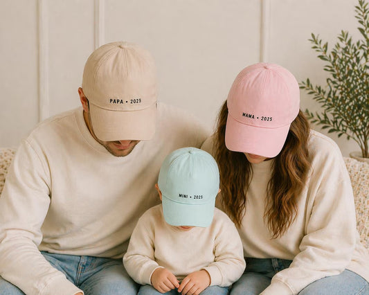 Custom Embroidered Cap – Mom Dad Kids Matching Hat