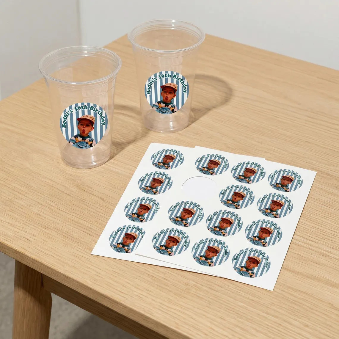 Custom Face Birthday Stickers | Personalized Party Photo Labels