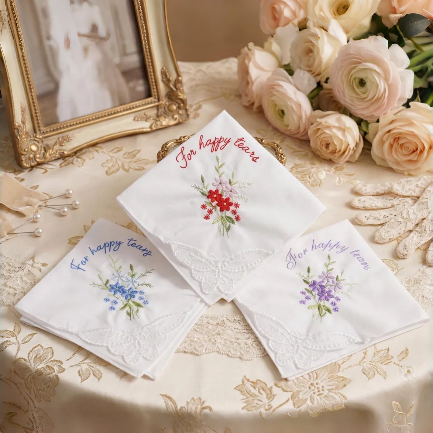 Personalized Wedding Handkerchief | Custom Bridal Keepsake Gift