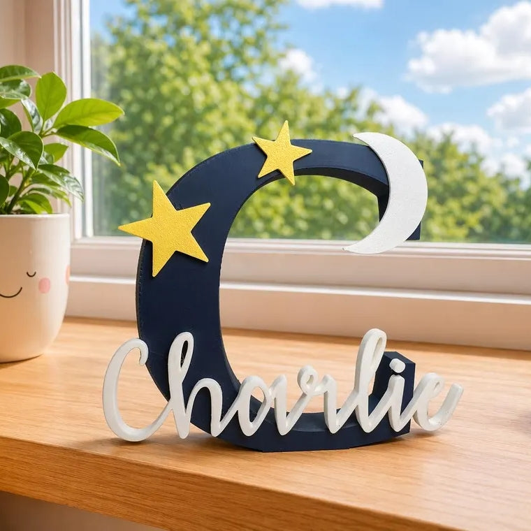 Personalized Freestanding Name Letter Sign | Custom 3D Printed Nursery Decor