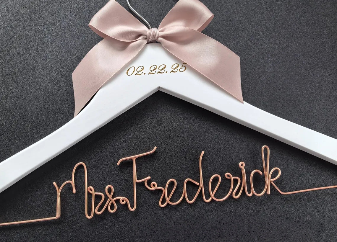 Personalized Bridal Hanger | Custom Wedding Dress Hanger with Name & Date