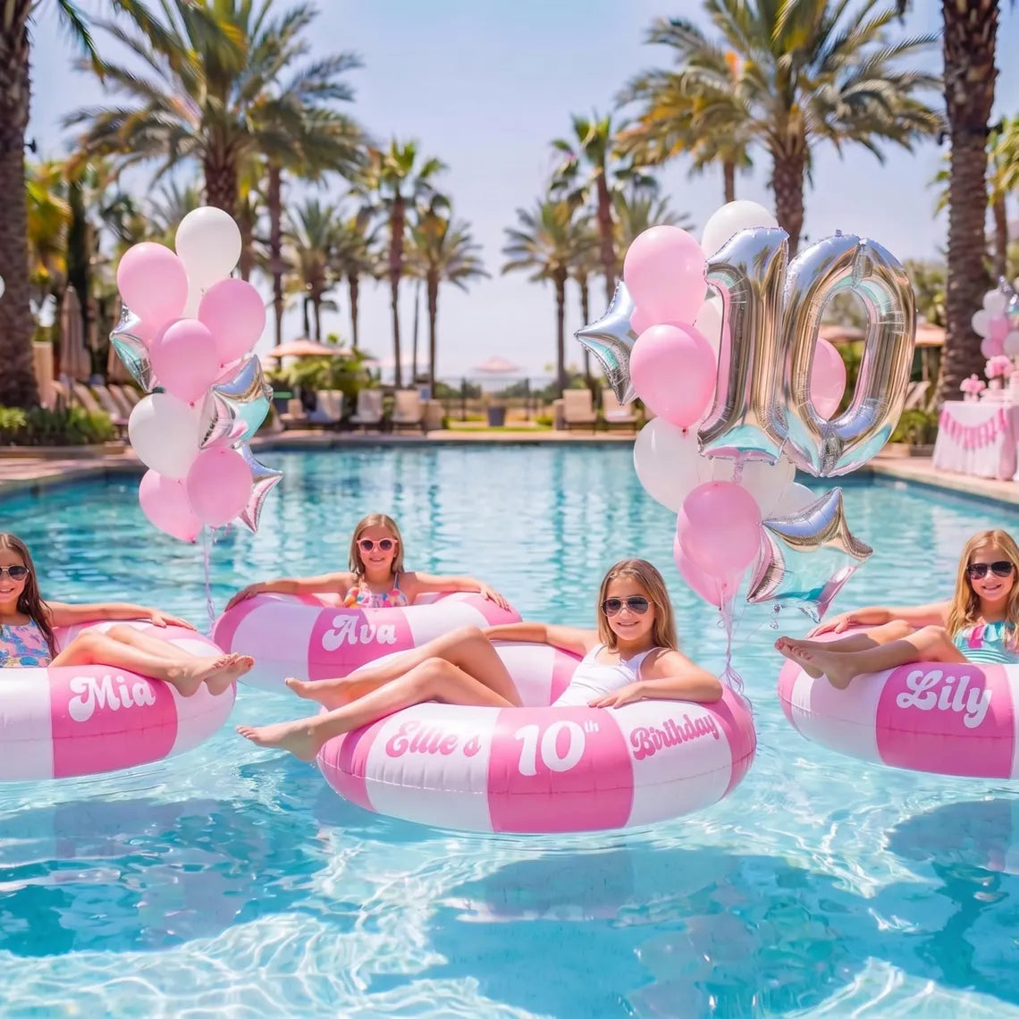 Personalized Birthday Pool Float – Custom Name Party Ring