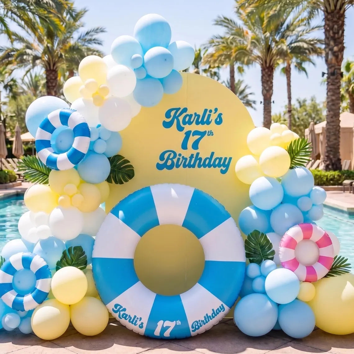 Personalized Birthday Pool Float – Custom Name Party Ring