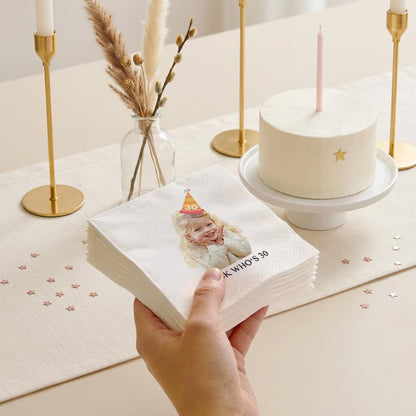 Personalized Birthday Napkins with Photo – Custom Party Decor