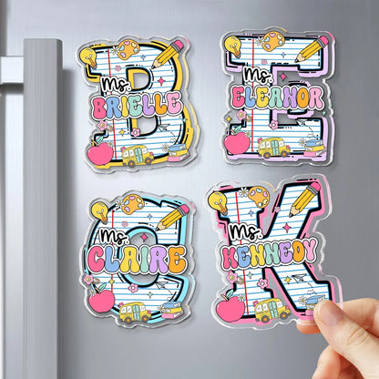 Personalized Teacher Name Magnets – Custom Letter Acrylic Classroom & Gift Decor