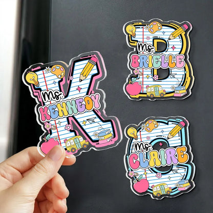 Personalized Teacher Name Magnets – Custom Letter Acrylic Classroom & Gift Decor