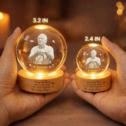 Personalized Memorial Crystal Night Light – Photo Engraved Lamp Gift