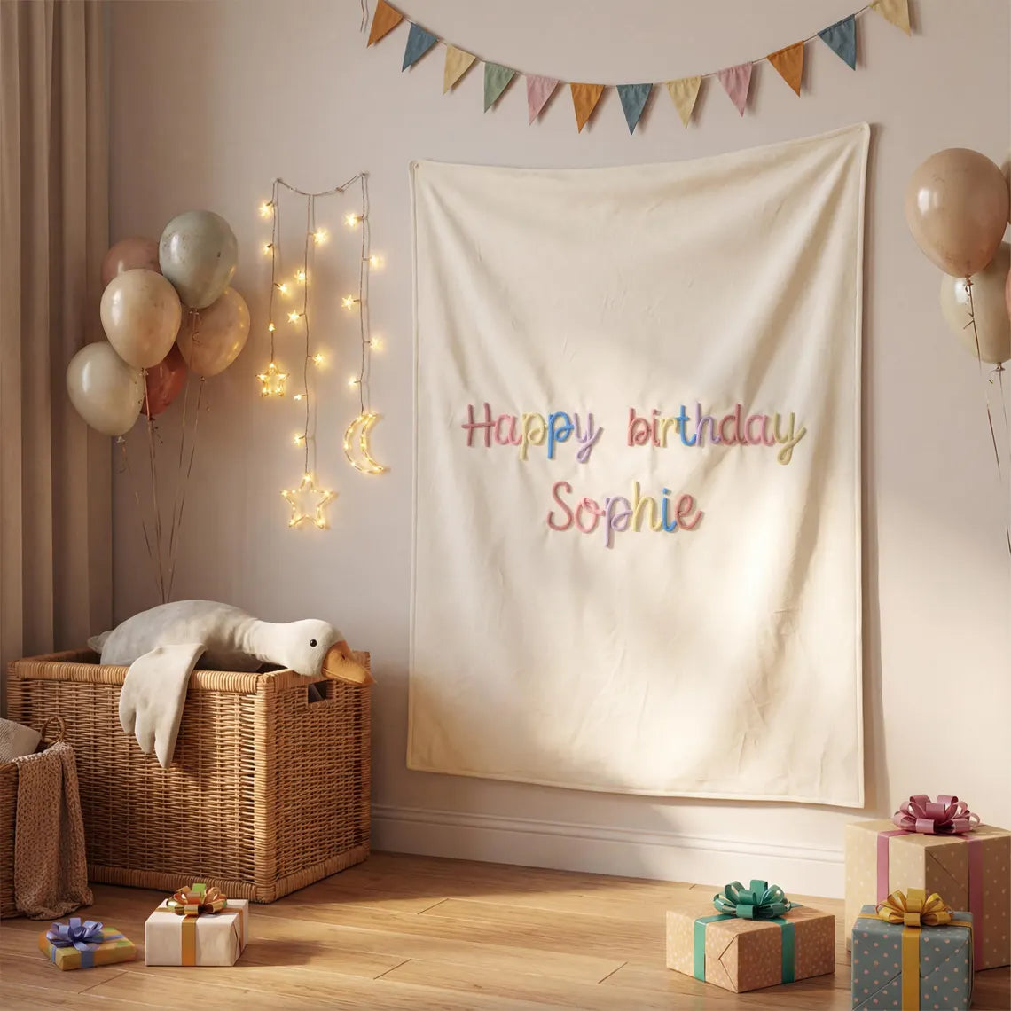 Personalized 3D Yarn Birthday Banner | Custom Baby Party Backdrop