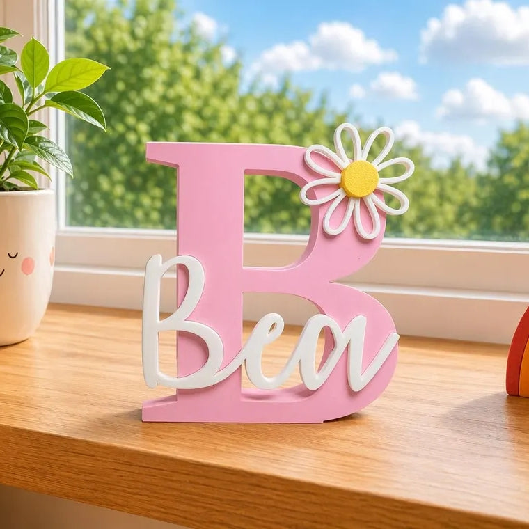 Personalized Freestanding Name Letter Sign | Custom 3D Printed Nursery Decor