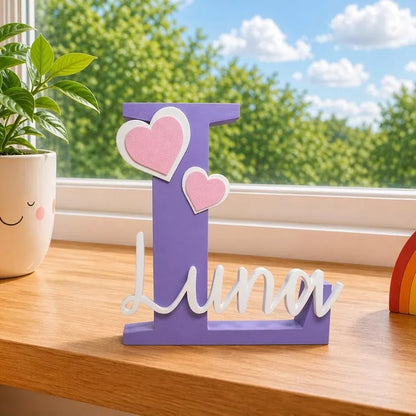 Personalized Freestanding Name Letter Sign | Custom 3D Printed Nursery Decor