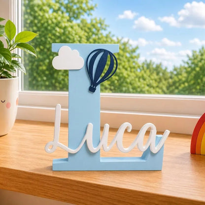 Personalized Freestanding Name Letter Sign | Custom 3D Printed Nursery Decor