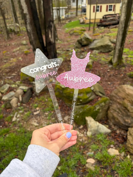 Personalized Dance Recital Bouquet Insert Acrylic Flower Pick