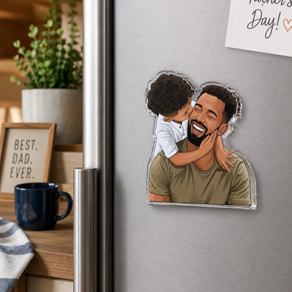 Personalized Dad & Kids Photo Magnet | Custom Father’s Day Gift