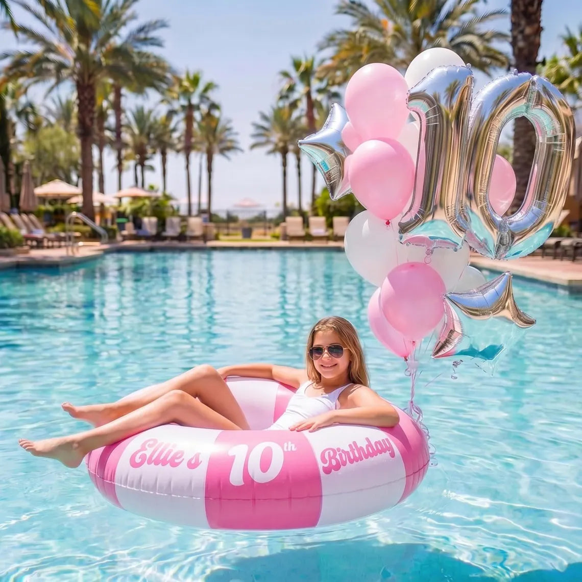 Personalized Birthday Pool Float – Custom Name Party Ring