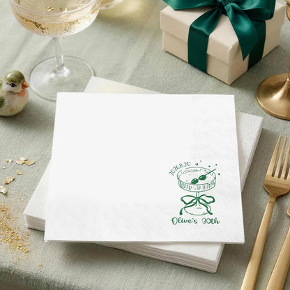 Personalized Birthday Napkins with Name | Cocktail Party Decor