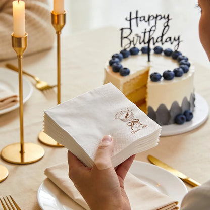 Personalized Birthday Napkins with Name | Cocktail Party Decor