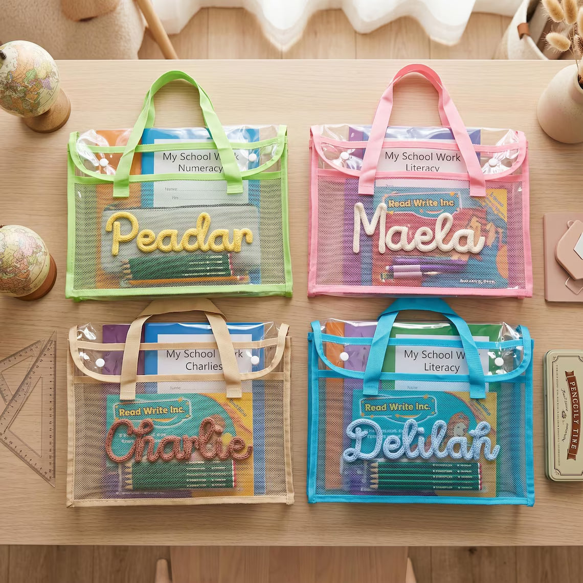 Personalized Name Waterproof Expanding File Folder with Handle