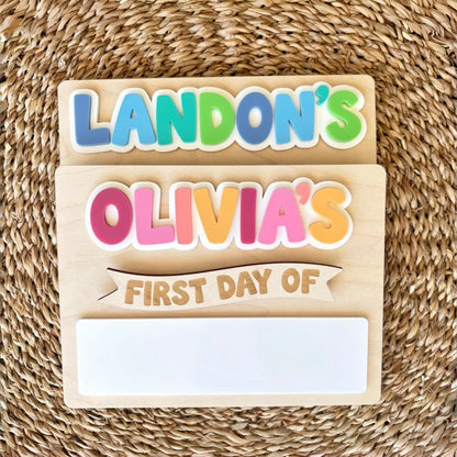 Personalized First & Last Day of School Sign | Reusable School Photo Board