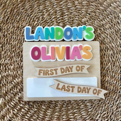 Personalized First & Last Day of School Sign | Reusable School Photo Board