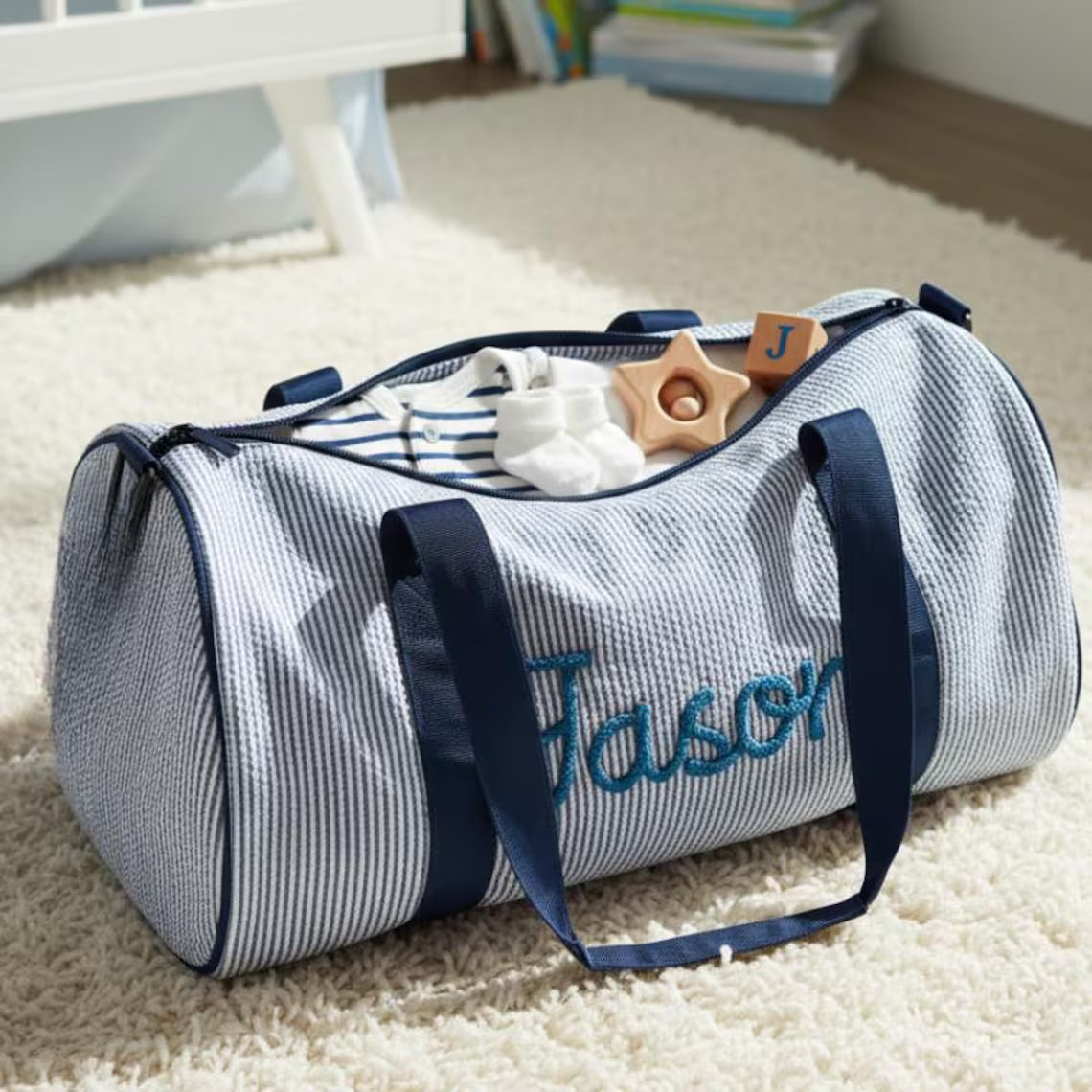 Personalized Kids Duffle Bag – Embroidered Name Travel Bag