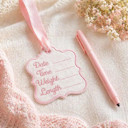 Personalized Baby Name Banner with Floral Crest & Satin Bows
