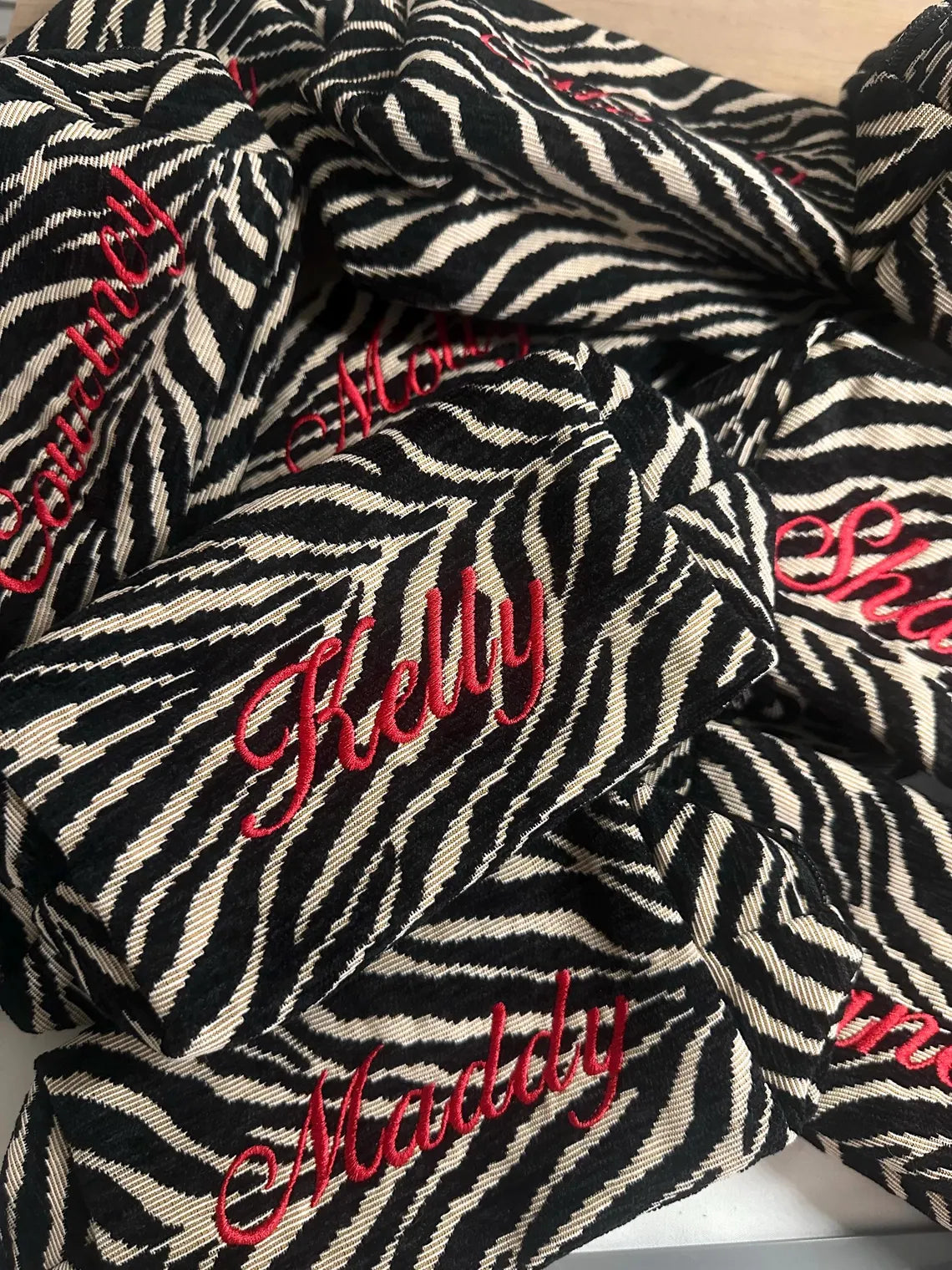 Custom Zebra Makeup Bag | Personalized Embroidered Pouch