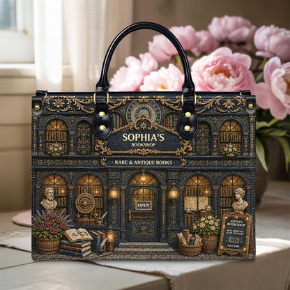 Personalized Vintage Bookstore Handbag for Book Lovers