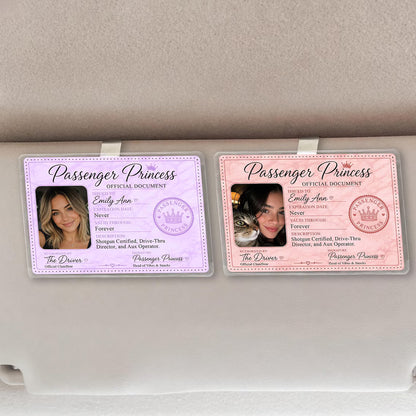 Custom Passenger Princess Visor Clip Photo Gift for Her Car