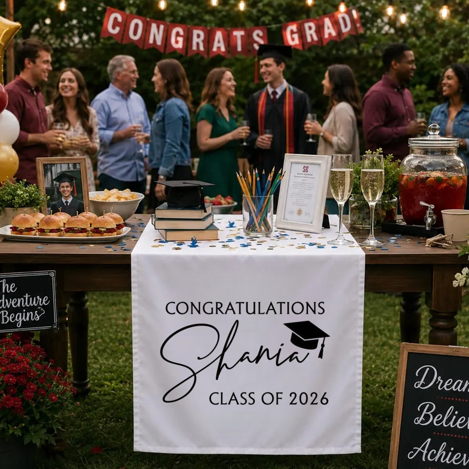 Personalized Graduation Table Runner | Class of 2026 Banner