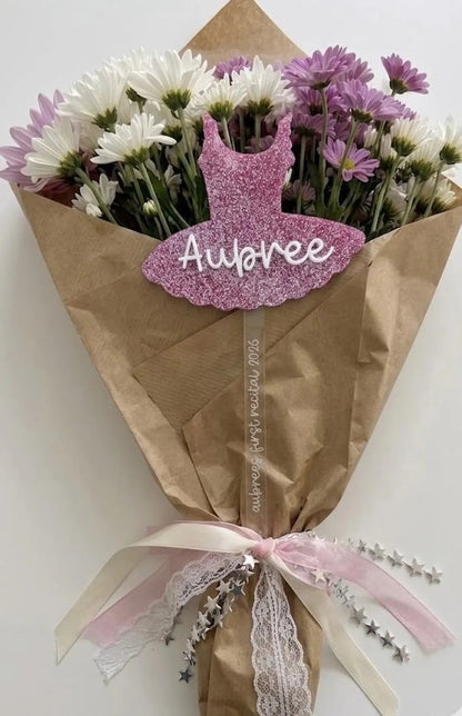 Personalized Dance Recital Bouquet Insert Acrylic Flower Pick