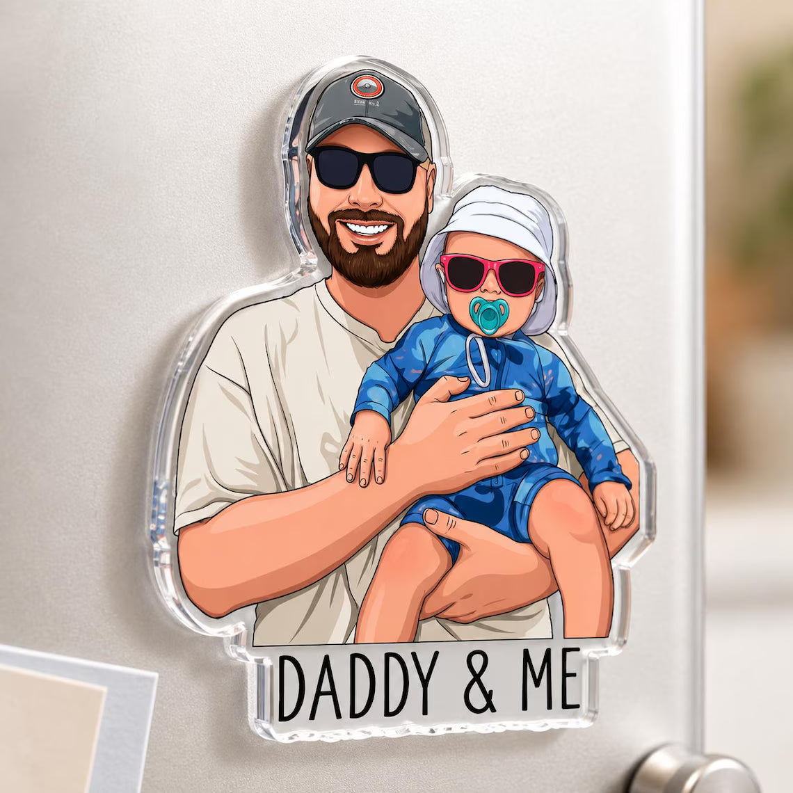 Personalized Dad & Kids Photo Magnet | Custom Father’s Day Gift