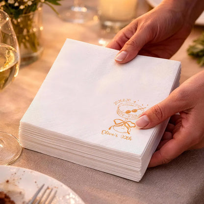 Personalized Birthday Napkins with Name | Cocktail Party Decor