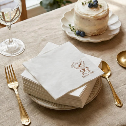 Personalized Birthday Napkins with Name | Cocktail Party Decor