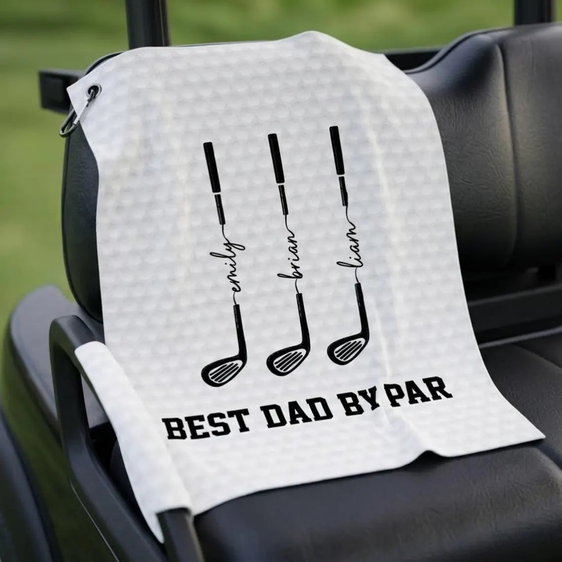 Personalized Best Dad By Par Golf Towel Custom Golf Gift