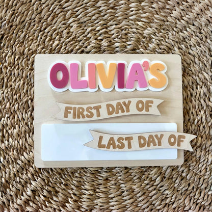 Personalized First & Last Day of School Sign | Reusable School Photo Board