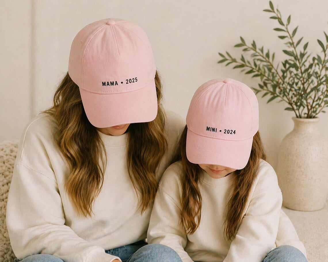 Custom Embroidered Cap – Mom Dad Kids Matching Hat