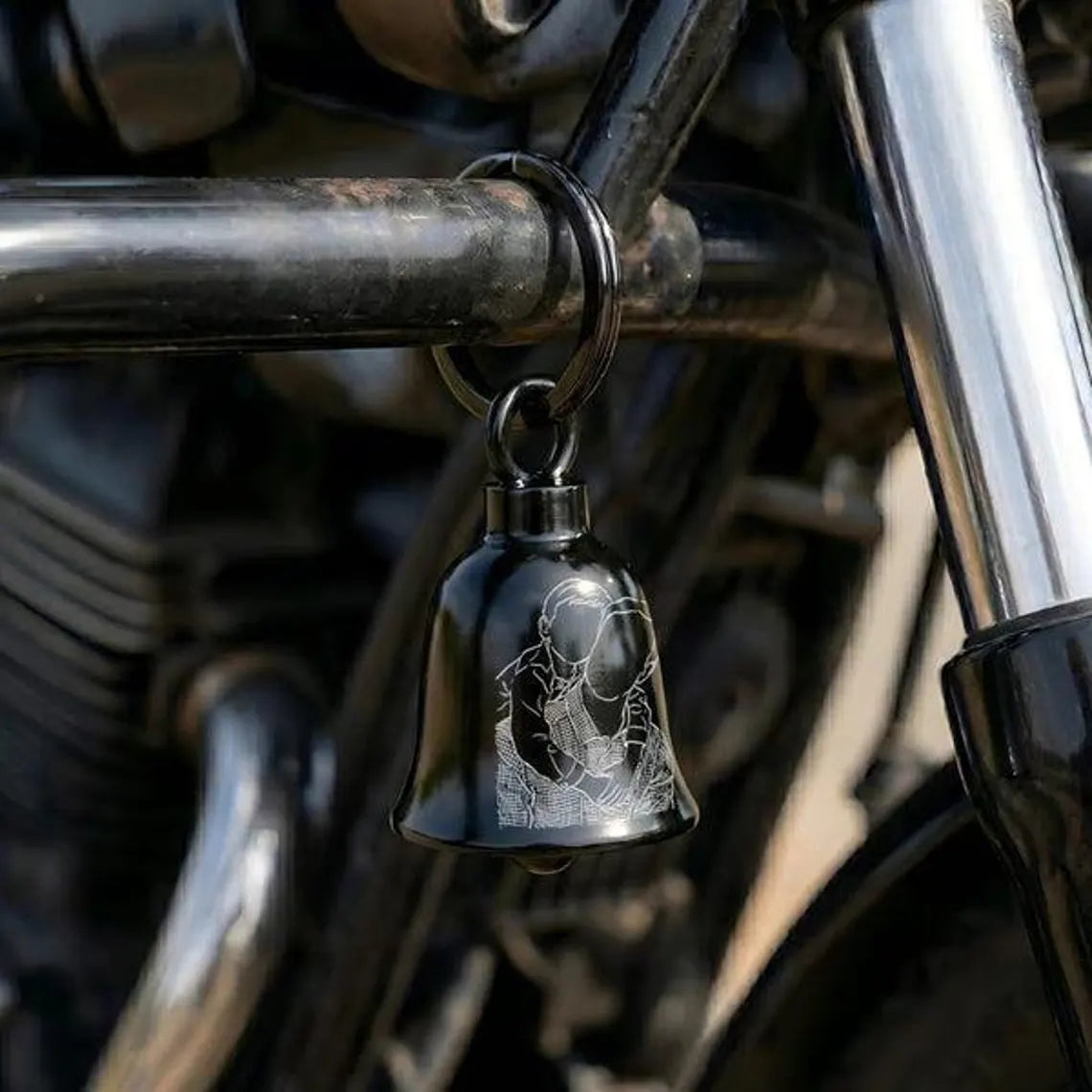 Personalized Photo Guardian Bell | Motorcycle Gift for Dad