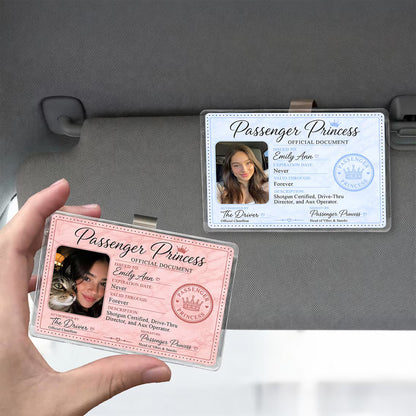 Custom Passenger Princess Visor Clip Photo Gift for Her Car