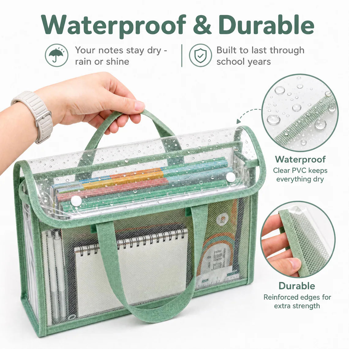 Personalized Name Waterproof Expanding File Folder with Handle
