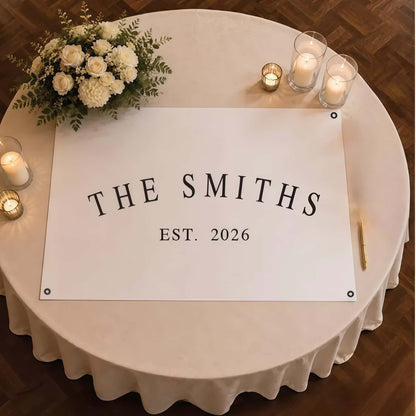 Personalized Wedding Canvas Banner | Custom Last Name Sign