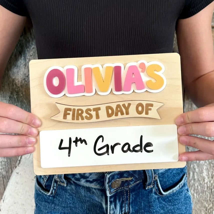 Personalized First & Last Day of School Sign | Reusable School Photo Board