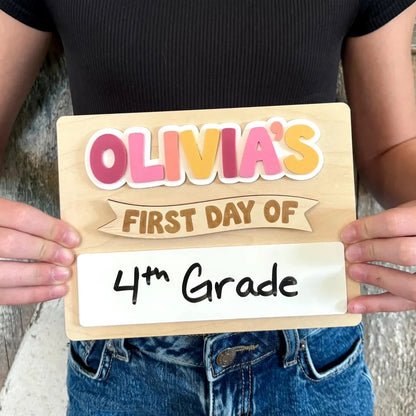 Personalized First & Last Day of School Sign | Reusable School Photo Board