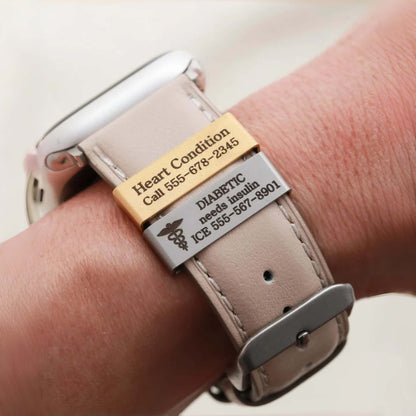 Personalized Emergency ID Watch Charm | Engraved Safety ID Tag